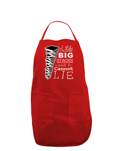 I Like Big Stacks -of books- Dark Adult Apron-Bib Apron-TooLoud-Red-One-Size-Davson Sales