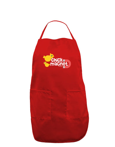 Cute Chick Magnet Design Dark Adult Apron-Bib Apron-TooLoud-Red-One-Size-Davson Sales