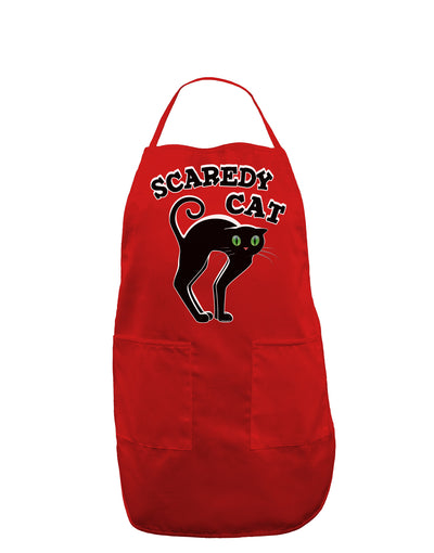 Cute Scaredy Cat Black Cat Halloween Dark Adult Apron-Bib Apron-TooLoud-Red-One-Size-Davson Sales