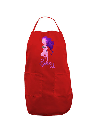 Sexy Succubus - Sexy Text Dark Adult Apron-Bib Apron-TooLoud-Red-One-Size-Davson Sales