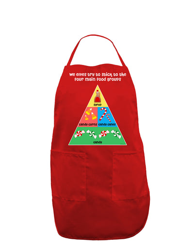 Main Food Groups of an Elf - Christmas Dark Adult Apron-Bib Apron-TooLoud-Red-One-Size-Davson Sales