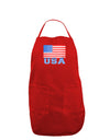 USA Flag Dark Adult Apron by TooLoud-Bib Apron-TooLoud-Red-One-Size-Davson Sales