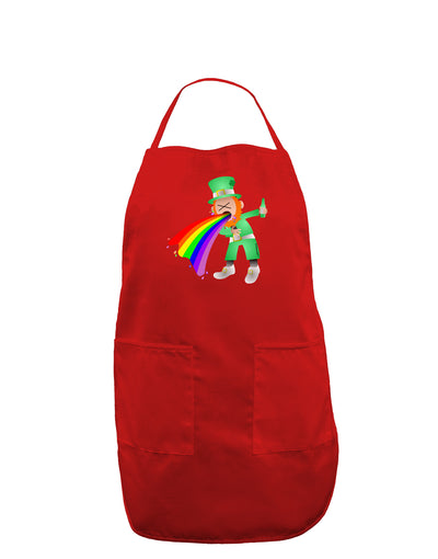 Puking Rainbow Leprechaun Dark Adult Apron-Bib Apron-TooLoud-Red-One-Size-Davson Sales