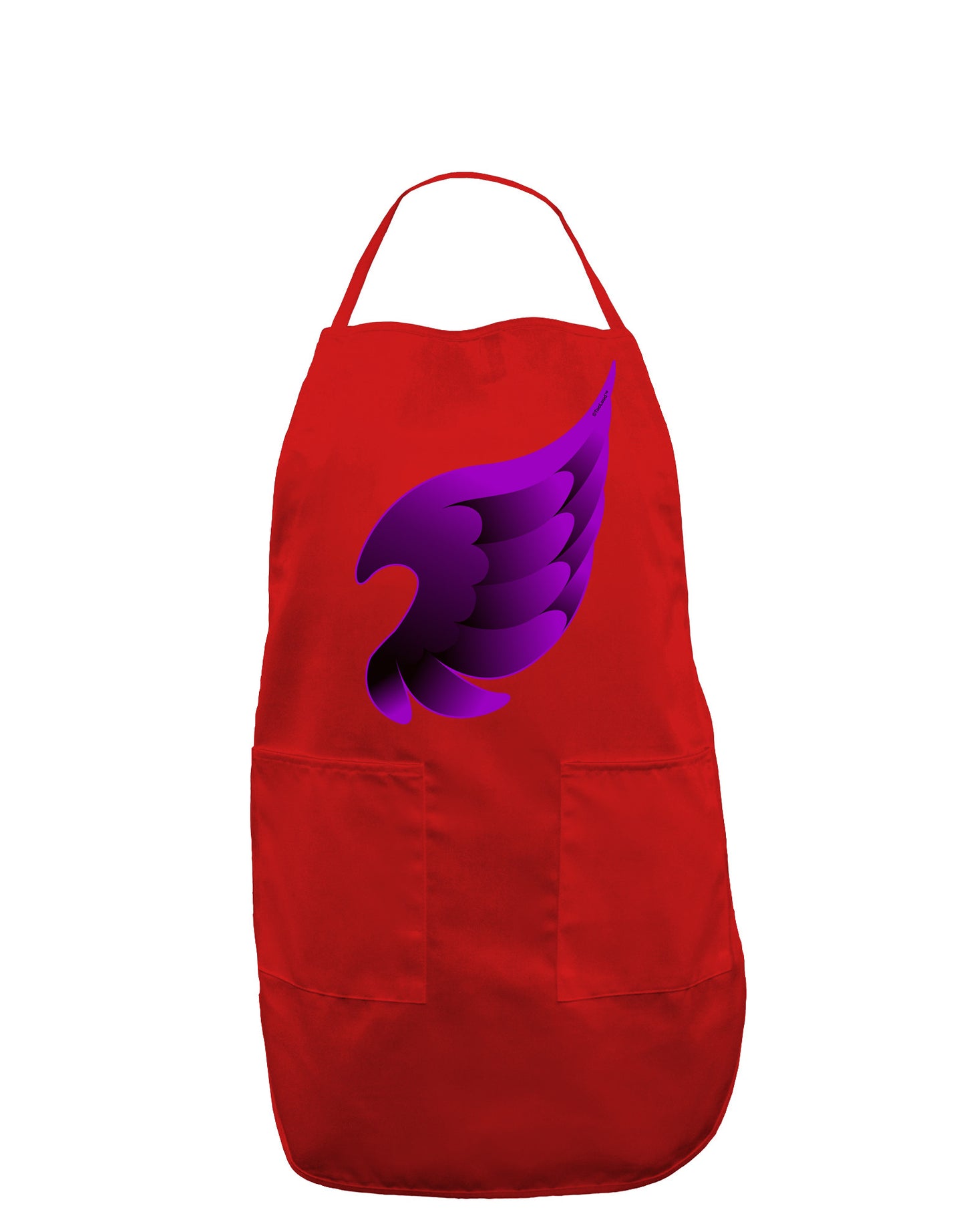 Cute Single Dark Angel Wing Black and Purple Dark Adult Apron-Bib Apron-TooLoud-Red-One-Size-Davson Sales