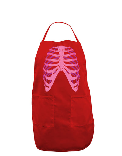 Human Pink Skeleton Bones Ribcage Dark Adult Apron-Bib Apron-TooLoud-Red-One-Size-Davson Sales