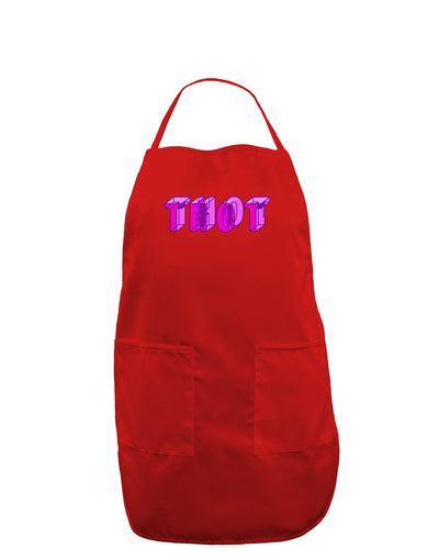 THOT Artistic Text Dark Adult Apron-Bib Apron-TooLoud-Red-One-Size-Davson Sales