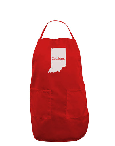 Indiana - United States Shape Dark Adult Apron-Bib Apron-TooLoud-Red-One-Size-Davson Sales