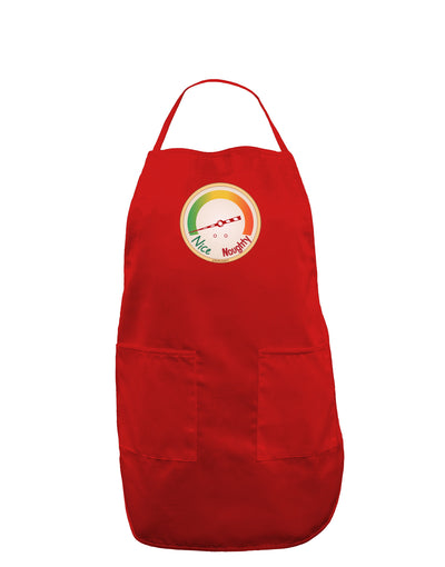 Naughty or Nice Meter Nice Dark Adult Apron-Bib Apron-TooLoud-Red-One-Size-Davson Sales