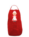 Cute Mrs Santa Claus Christmas Dark Adult Apron-Bib Apron-TooLoud-Red-One-Size-Davson Sales