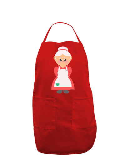 Cute Mrs Santa Claus Christmas Dark Adult Apron-Bib Apron-TooLoud-Red-One-Size-Davson Sales