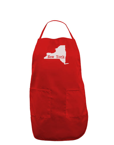 New York - United States Shape Dark Adult Apron by TooLoud-Bib Apron-TooLoud-Red-One-Size-Davson Sales