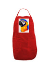 Brightly Colored Parrot Watercolor Dark Adult Apron-Bib Apron-TooLoud-Red-One-Size-Davson Sales