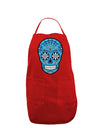 Version 3 Blue Day of the Dead Calavera Dark Adult Apron-Bib Apron-TooLoud-Red-One-Size-Davson Sales