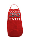 Coolest Dad Ever Dark Adult Apron-Bib Apron-TooLoud-Red-One-Size-Davson Sales