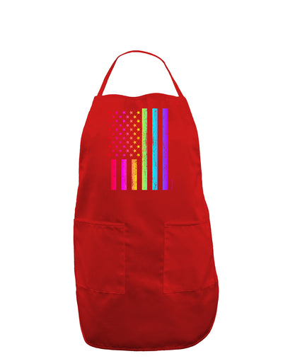 American Pride - Rainbow Flag Dark Adult Apron-Bib Apron-TooLoud-Red-One-Size-Davson Sales