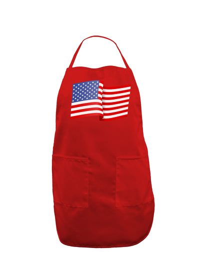 Patriotic Waving USA American Flag Dark Adult Apron-Bib Apron-TooLoud-Red-One-Size-Davson Sales