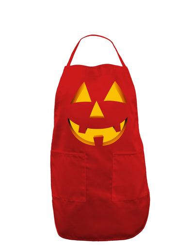 Happy Cute Jack O' Lantern Pumpkin Face Dark Adult Apron-Bib Apron-TooLoud-Red-One-Size-Davson Sales