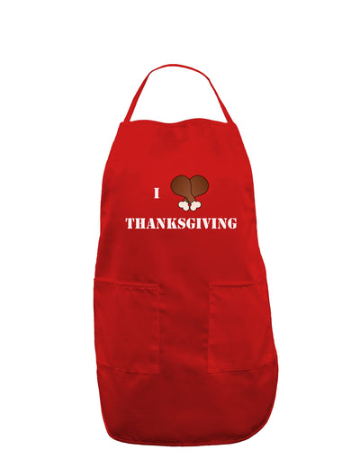 I Heart Thanksgiving Turkey Leg Dark Adult Apron-Bib Apron-TooLoud-Red-One-Size-Davson Sales