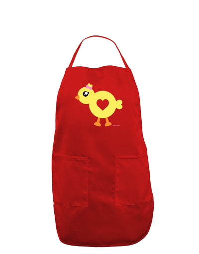 Cute Chick with Bow Dark Adult Apron by TooLoud-Bib Apron-TooLoud-Red-One-Size-Davson Sales