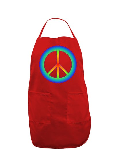 Halftone Peace Dark Adult Apron-Bib Apron-TooLoud-Red-One-Size-Davson Sales