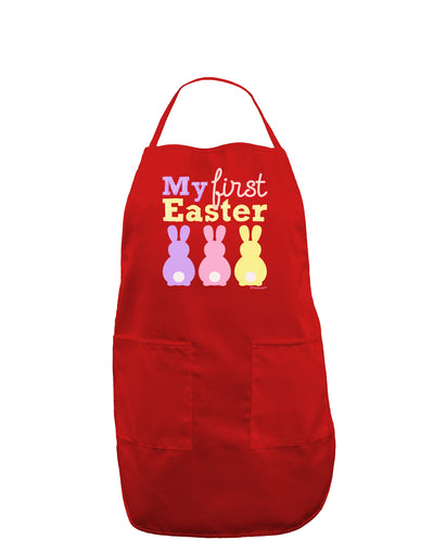 My First Easter - Three Bunnies Dark Adult Apron by TooLoud-Bib Apron-TooLoud-Red-One-Size-Davson Sales