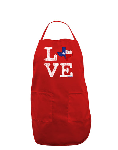 Texas Love Distressed Design Dark Adult Apron by TooLoud-Bib Apron-TooLoud-Red-One-Size-Davson Sales