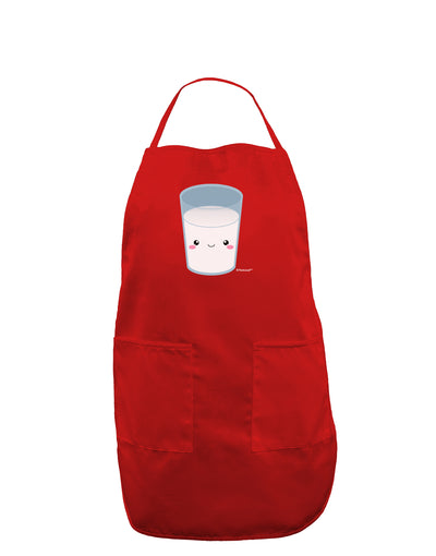 Cute Matching Milk and Cookie Design - Milk Dark Adult Apron by TooLoud-Bib Apron-TooLoud-Red-One-Size-Davson Sales