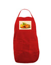 Watercolor Fruit Bowl 2 Dark Adult Apron-Bib Apron-TooLoud-Red-One-Size-Davson Sales