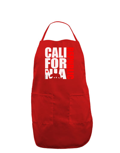 California Republic Design - California Red Star and Bear Dark Adult Apron by TooLoud-Bib Apron-TooLoud-Red-One-Size-Davson Sales