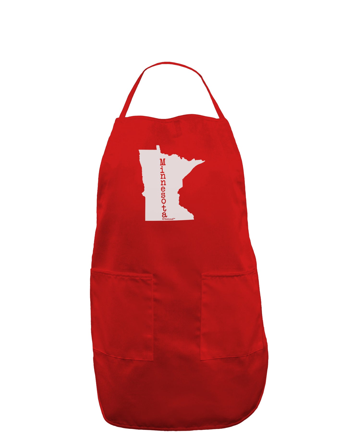 Minnesota - United States Shape Dark Adult Apron-Bib Apron-TooLoud-Red-One-Size-Davson Sales