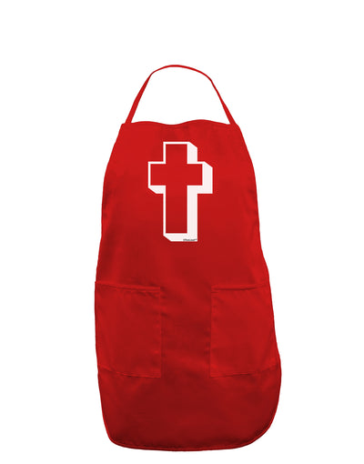 Simple Cross Design Black Dark Adult Apron by TooLoud-Bib Apron-TooLoud-Red-One-Size-Davson Sales