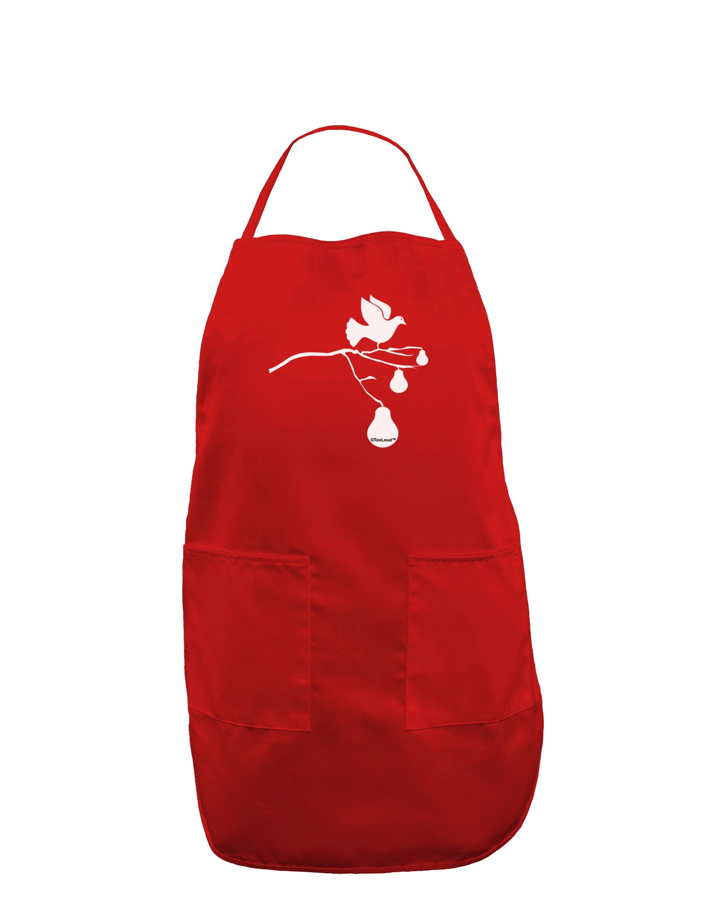 Partridge In A Pear Tree Dark Adult Apron-Bib Apron-TooLoud-Red-One-Size-Davson Sales