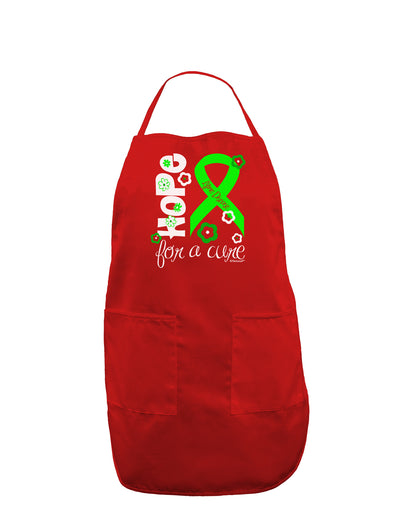 Hope for a Cure - Lime Green Ribbon Lyme Disease - Flowers Dark Adult Apron-Bib Apron-TooLoud-Red-One-Size-Davson Sales