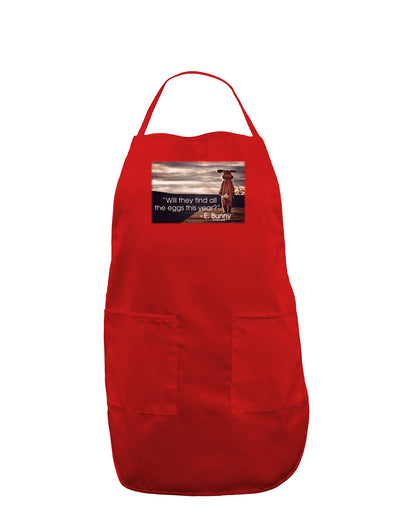 Will They Find the Eggs - Easter Bunny Dark Adult Apron by TooLoud-Bib Apron-TooLoud-Red-One-Size-Davson Sales
