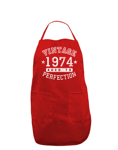 Vintage Birth Year 1974 Dark Adult Apron-Bib Apron-TooLoud-Red-One-Size-Davson Sales