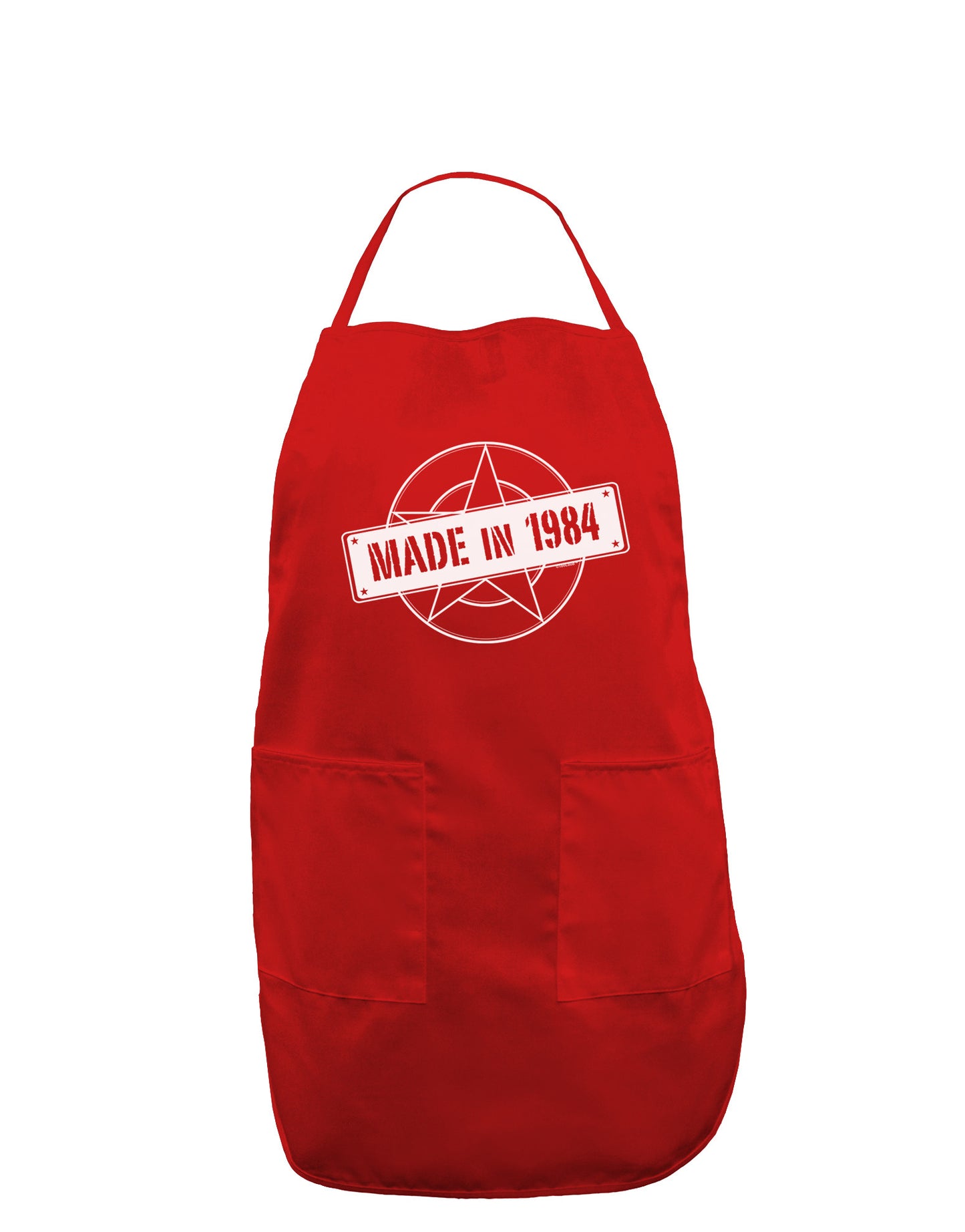 Made In Birth Year 1984 Dark Adult Apron-Bib Apron-TooLoud-Red-One-Size-Davson Sales