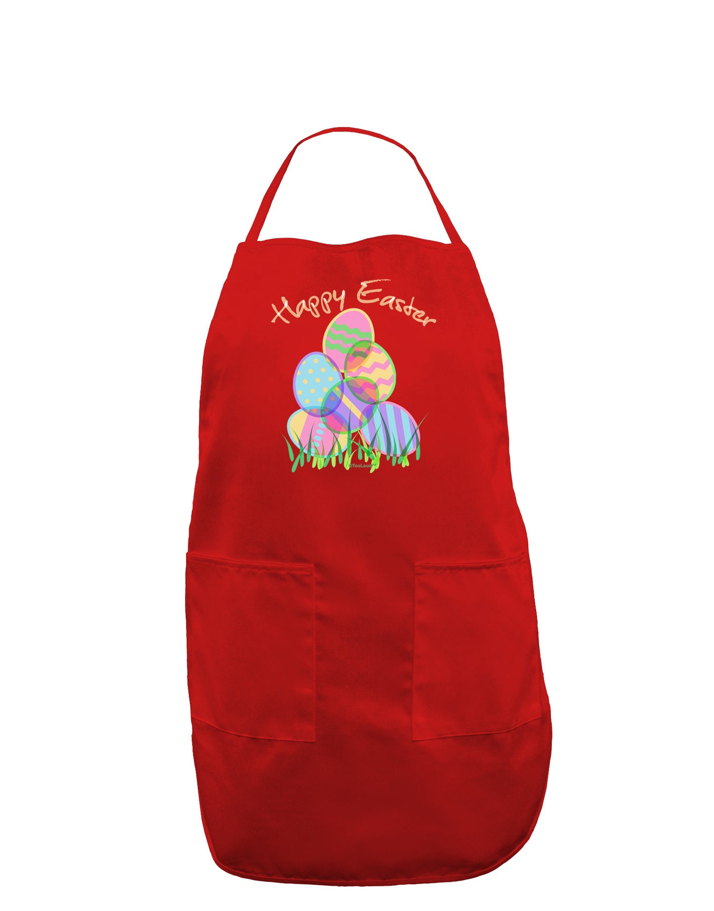 Happy Easter Gel Look Print Dark Adult Apron-Bib Apron-TooLoud-Red-One-Size-Davson Sales