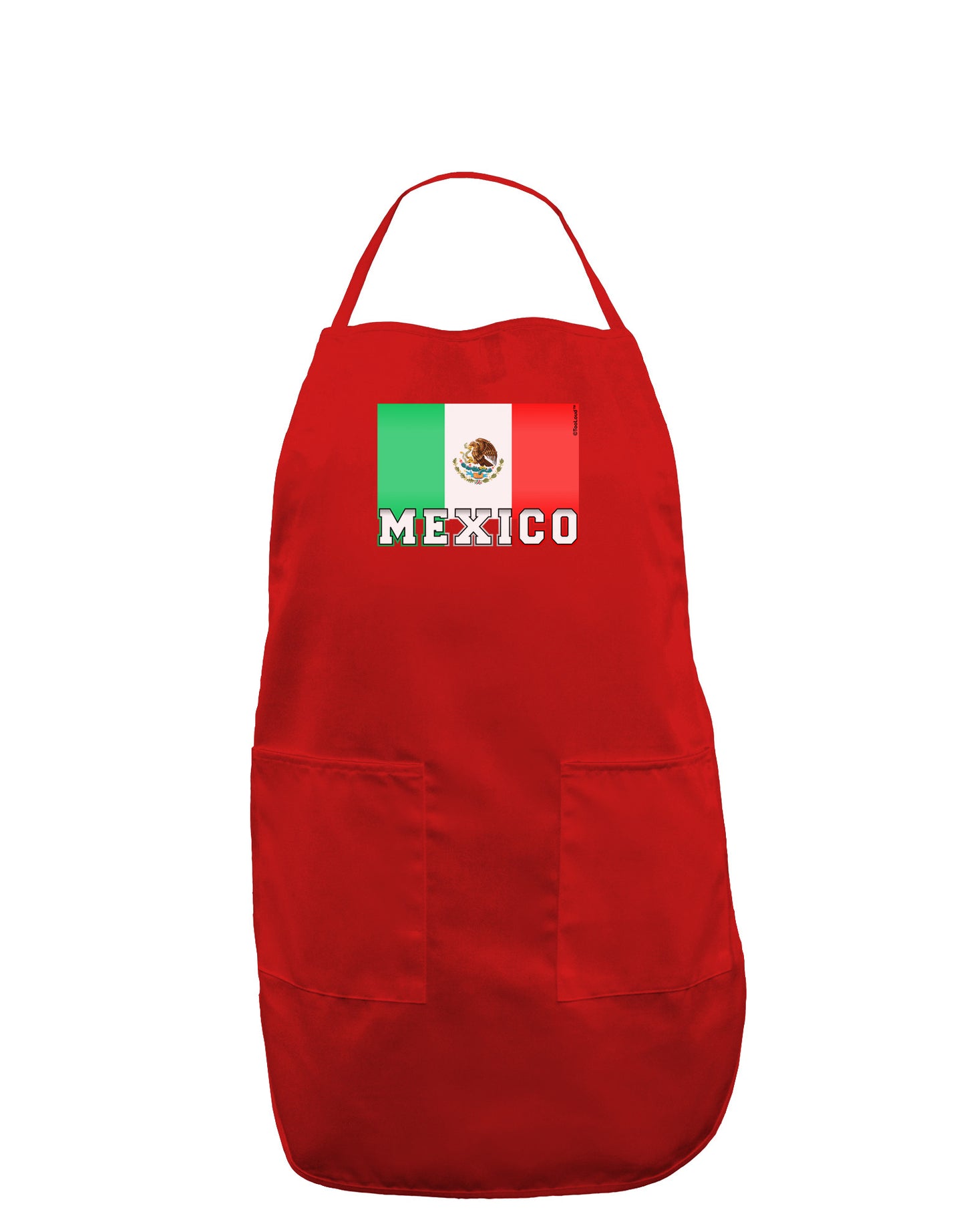 Mexico Flag Dark Dark Adult Apron-Bib Apron-TooLoud-Red-One-Size-Davson Sales