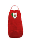 Mexican Flag Heart - Beveled Dark Adult Apron by TooLoud-Bib Apron-TooLoud-Red-One-Size-Davson Sales