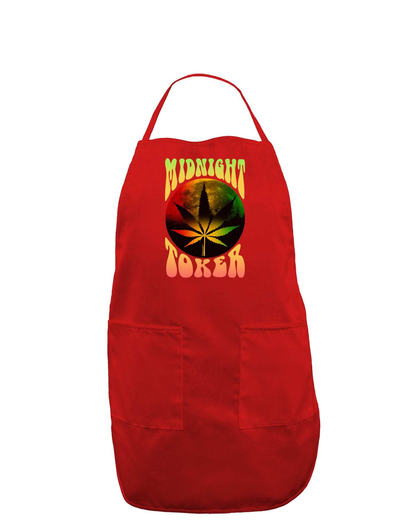 Midnight Toker Marijuana Dark Adult Apron-Bib Apron-TooLoud-Red-One-Size-Davson Sales