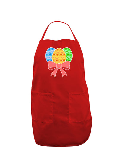 Easter Eggs With Bow Dark Adult Apron by TooLoud-Bib Apron-TooLoud-Red-One-Size-Davson Sales