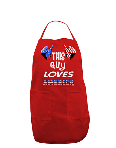 This Guy Loves America Dark Adult Apron-Bib Apron-TooLoud-Red-One-Size-Davson Sales