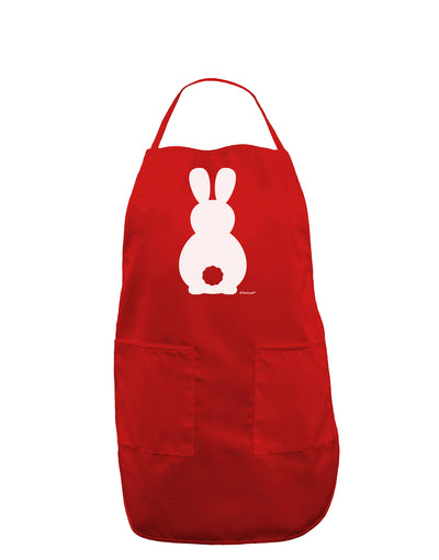 Cute Bunny Silhouette with Tail Dark Adult Apron by TooLoud-Bib Apron-TooLoud-Red-One-Size-Davson Sales