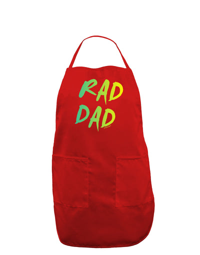 Rad Dad Design - 80s Neon Dark Adult Apron-Bib Apron-TooLoud-Red-One-Size-Davson Sales