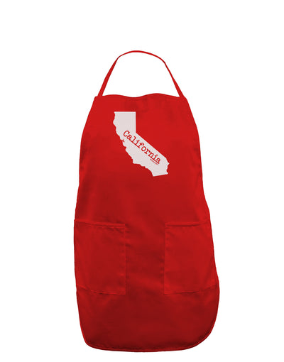 California - United States Shape Dark Adult Apron by TooLoud-Bib Apron-TooLoud-Red-One-Size-Davson Sales