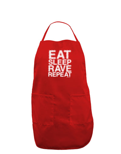 Eat Sleep Rave Repeat Dark Adult Apron by TooLoud-Bib Apron-TooLoud-Red-One-Size-Davson Sales