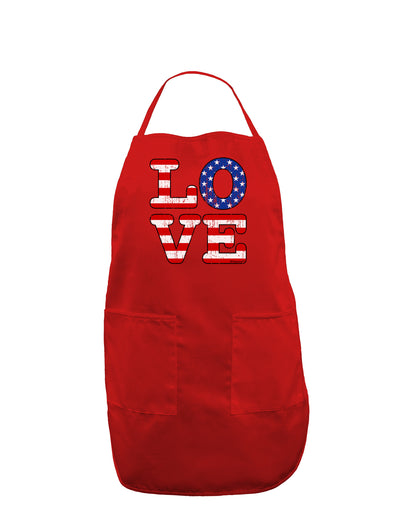 American Love Design - Distressed Dark Adult Apron by TooLoud-Bib Apron-TooLoud-Red-One-Size-Davson Sales