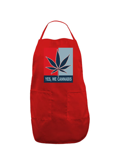 Yes We Cannabis - Marijuana Leaf Dark Adult Apron-Bib Apron-TooLoud-Red-One-Size-Davson Sales