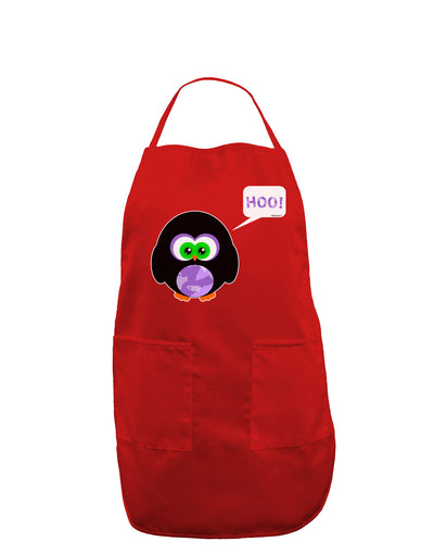 Cute Owl Halloween Hoo Dark Adult Apron-Bib Apron-TooLoud-Red-One-Size-Davson Sales