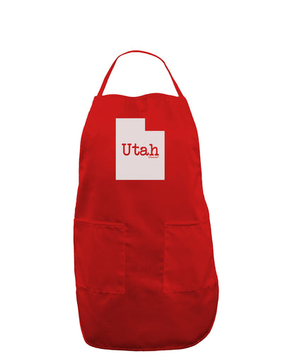 Utah - United States Shape Dark Adult Apron by TooLoud-Bib Apron-TooLoud-Red-One-Size-Davson Sales